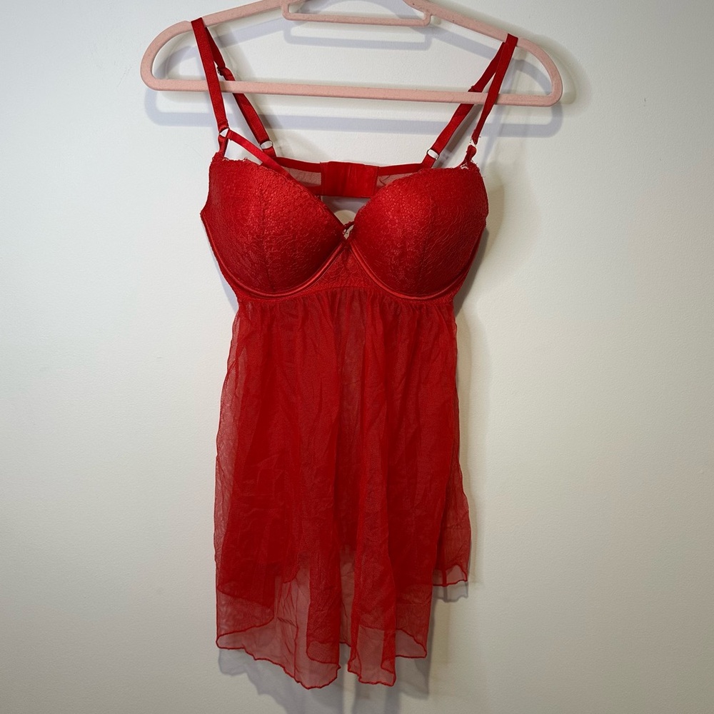 victoria’s secret red babydoll lingerie size 36D